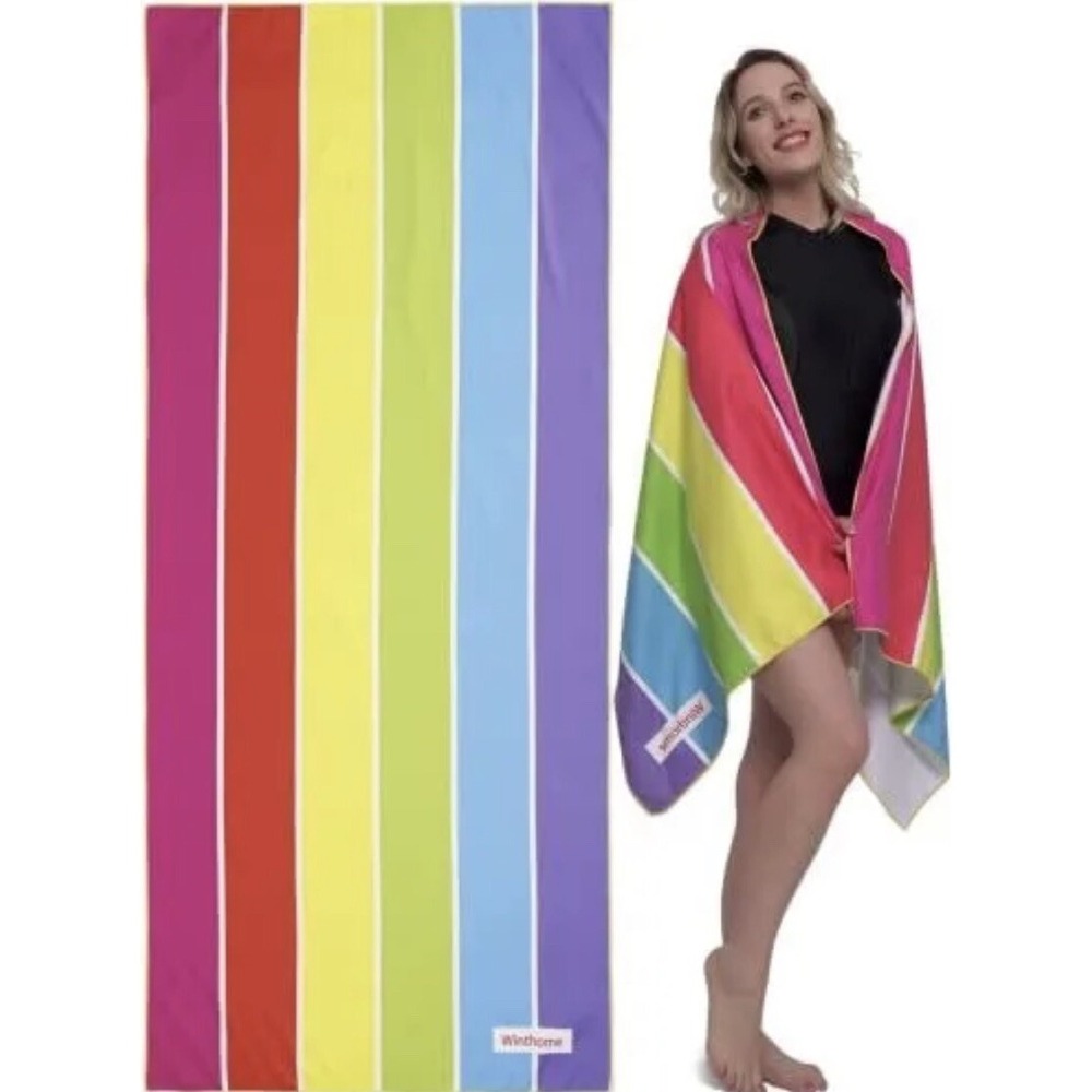 NWT Winthome Microfiber Beach Towel, 31"x70",‎ Sand Free, Quick Dry